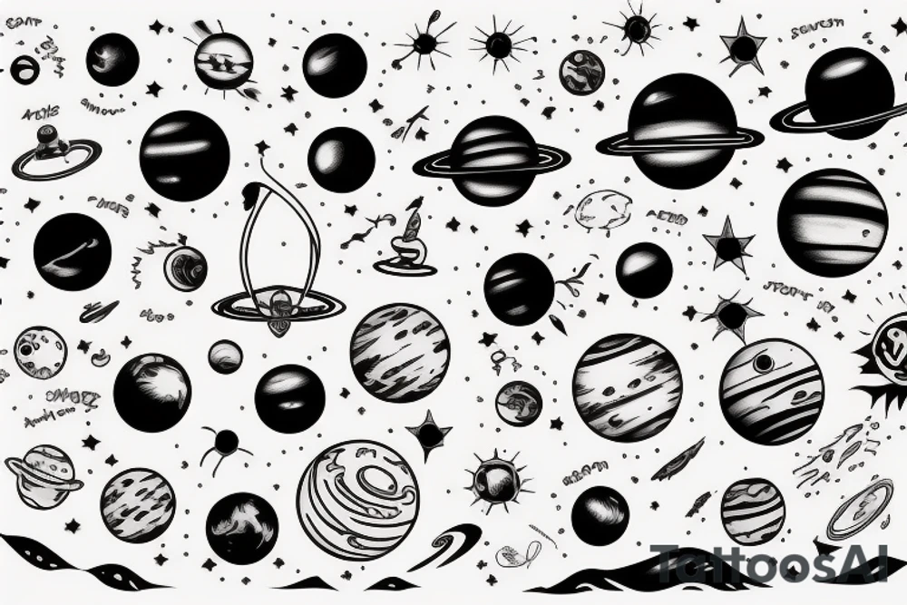 Solar system tattoo idea