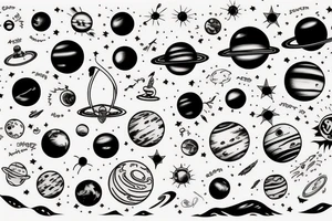 Solar system tattoo idea