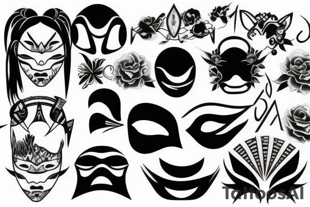 Mask, dark tattoo idea