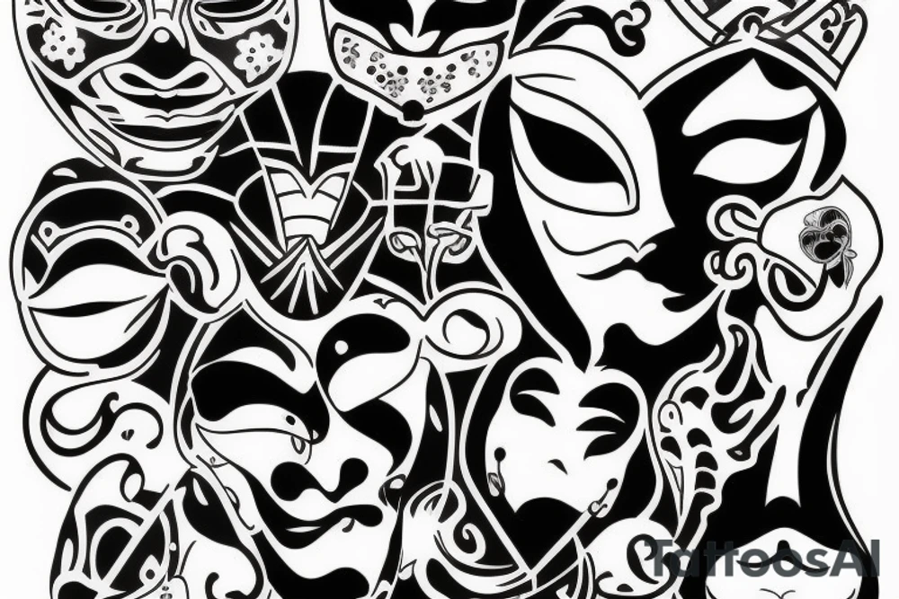 Mask, dark tattoo idea