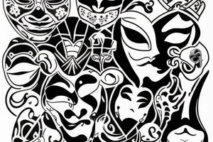 Mask, dark tattoo idea