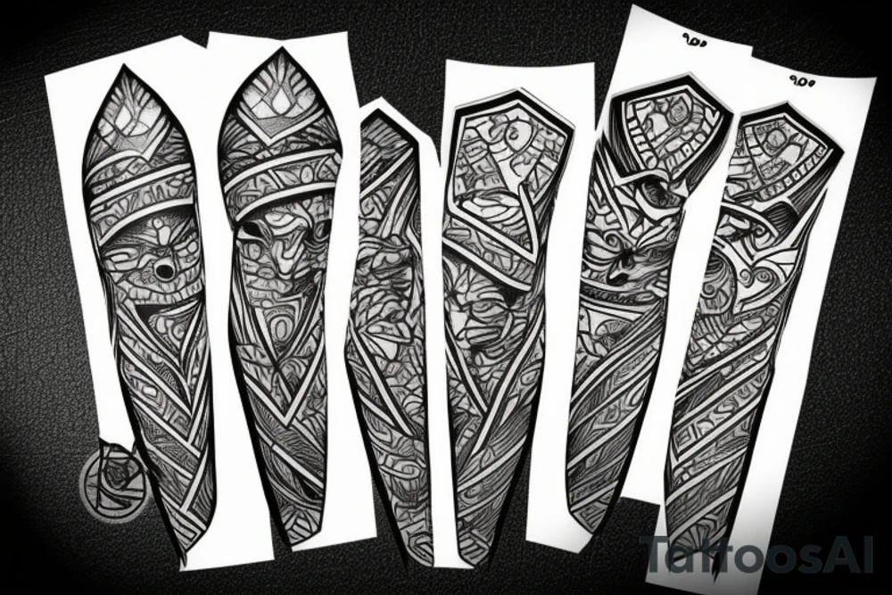 Diamond Line art combat shield tattoo idea