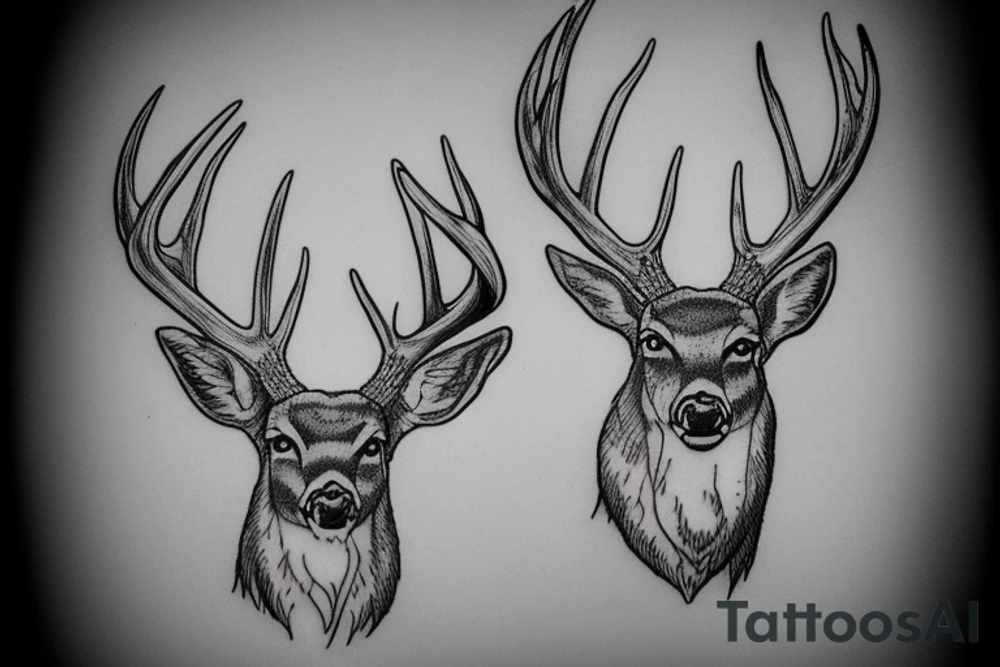 Whitetail deer antler tattoo idea