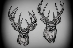 Whitetail deer antler tattoo idea