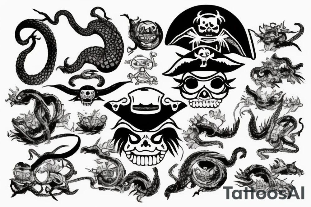 pirate rattlesnake tattoo idea