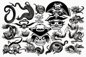 pirate rattlesnake tattoo idea