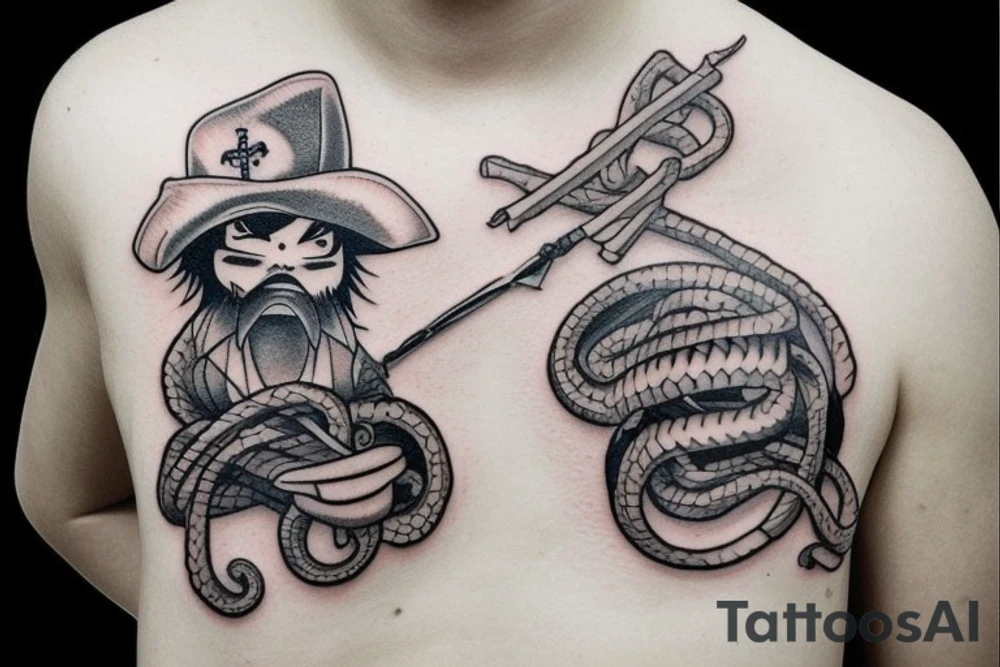 pirate rattlesnake tattoo idea