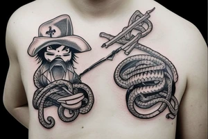 pirate rattlesnake tattoo idea