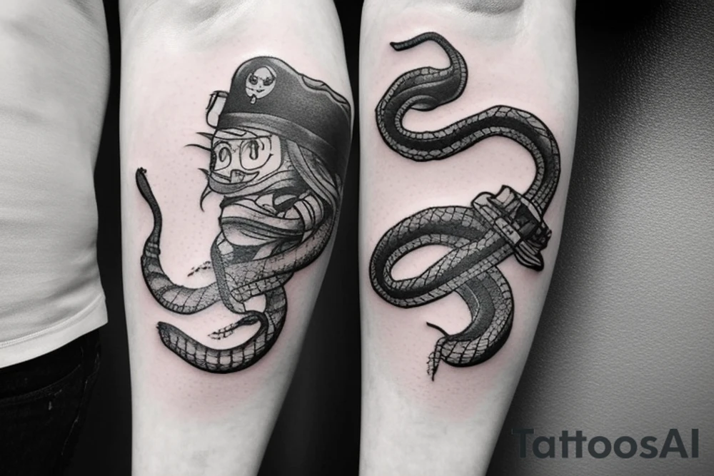 pirate rattlesnake tattoo idea