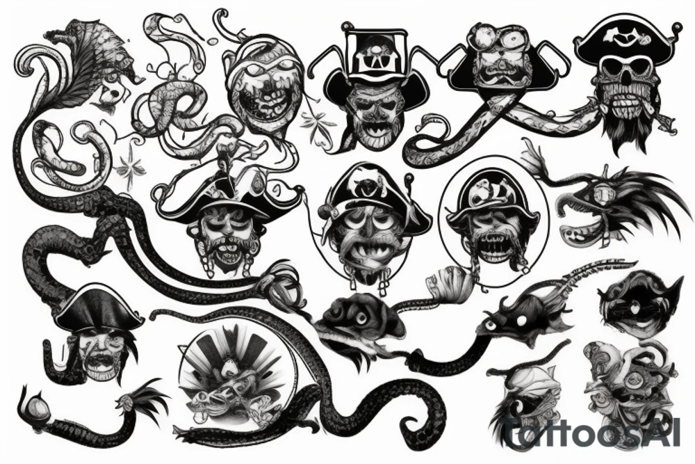 pirate rattlesnake tattoo idea