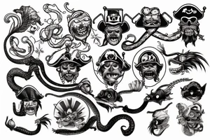 pirate rattlesnake tattoo idea