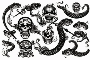 pirate rattlesnake tattoo idea