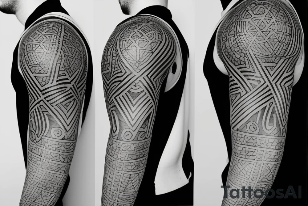shield line art tattoo idea