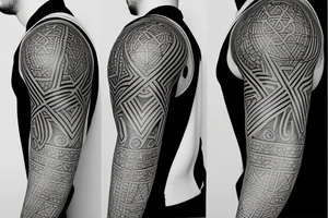 shield line art tattoo idea