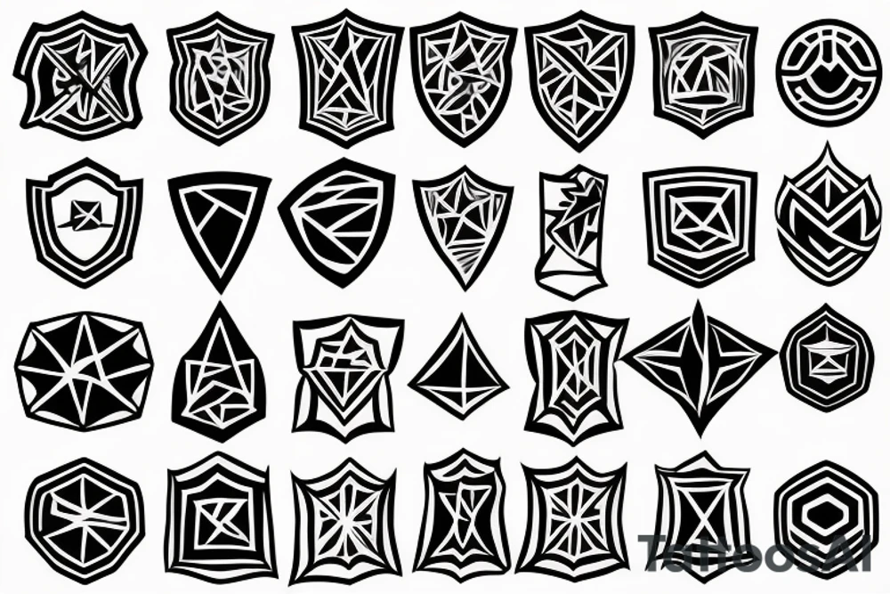 shield line art tattoo idea