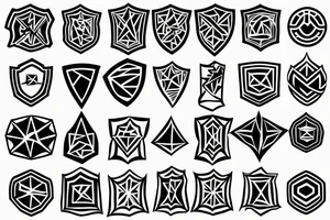 shield line art tattoo idea