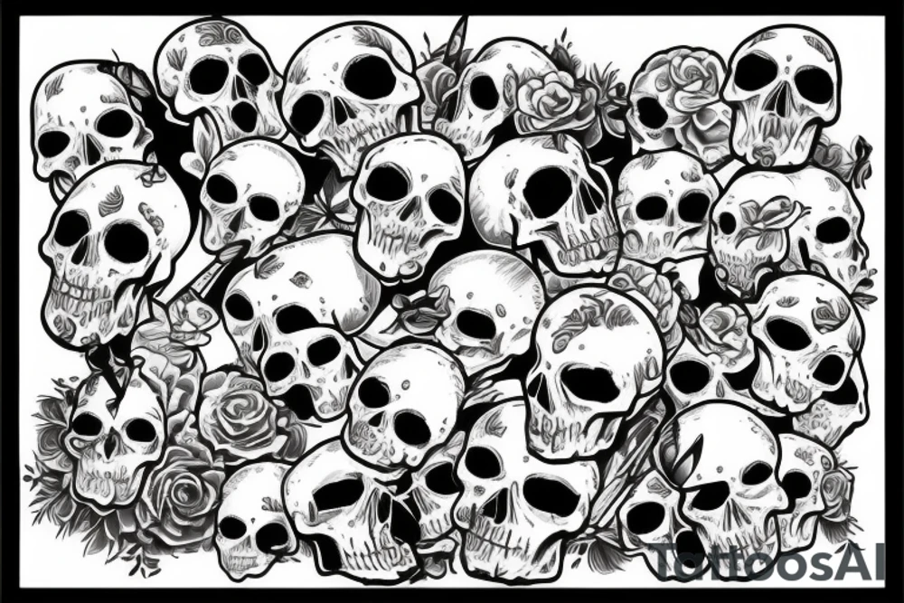 three skulls tattoo idea