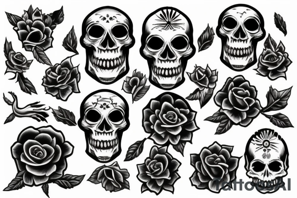 three skulls tattoo idea