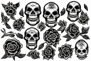 three skulls tattoo idea