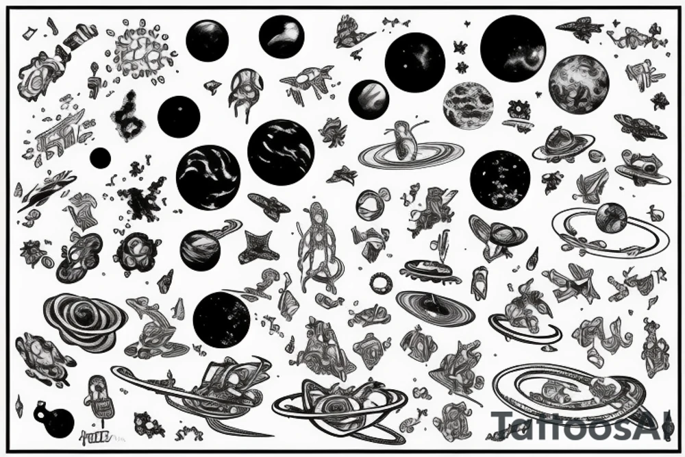 Depiction of how small we are in a big universe tattoo idea