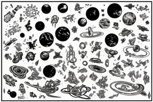 Depiction of how small we are in a big universe tattoo idea