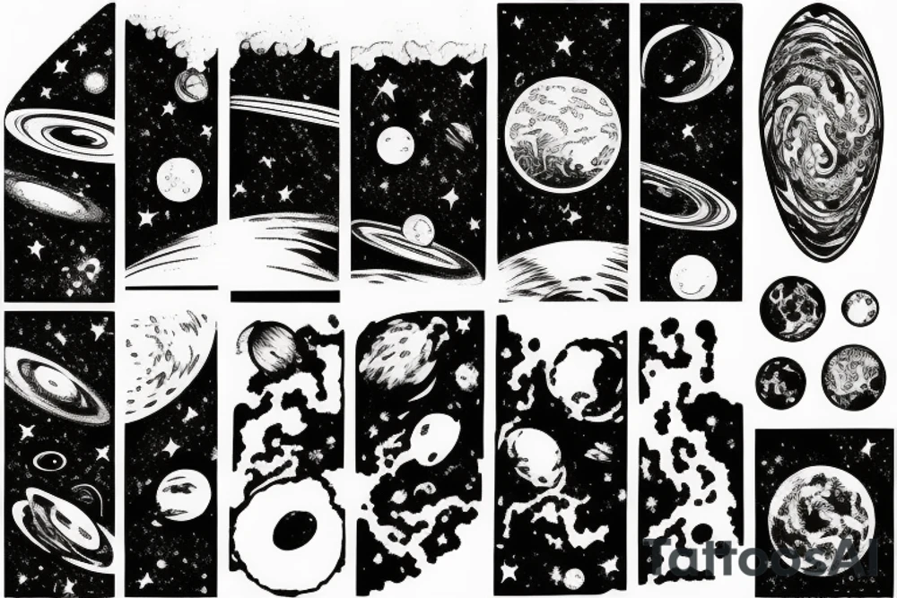 Depiction of how small we are in a big universe tattoo idea