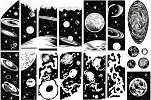 Depiction of how small we are in a big universe tattoo idea