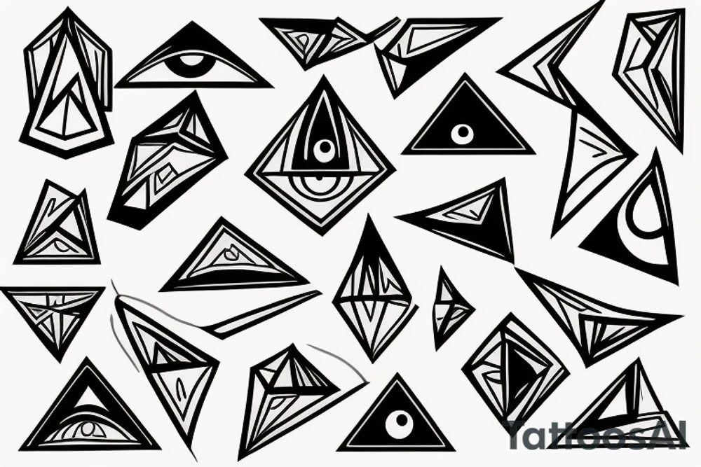 triangle eyes tattoo idea