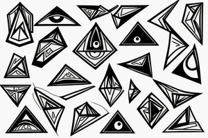 triangle eyes tattoo idea