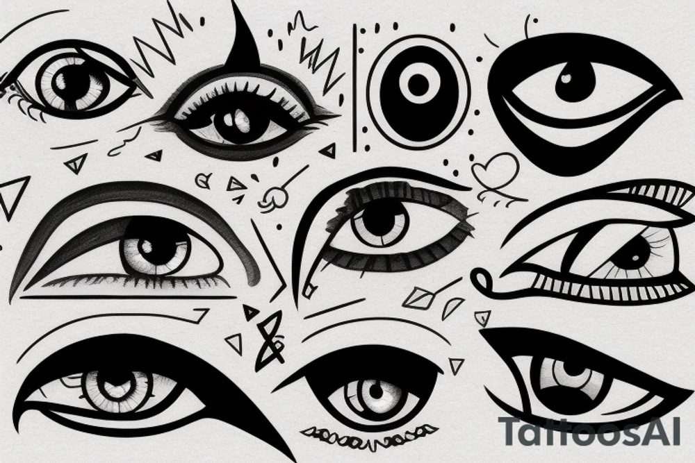 triangle eyes tattoo idea