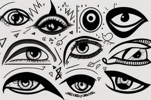 triangle eyes tattoo idea