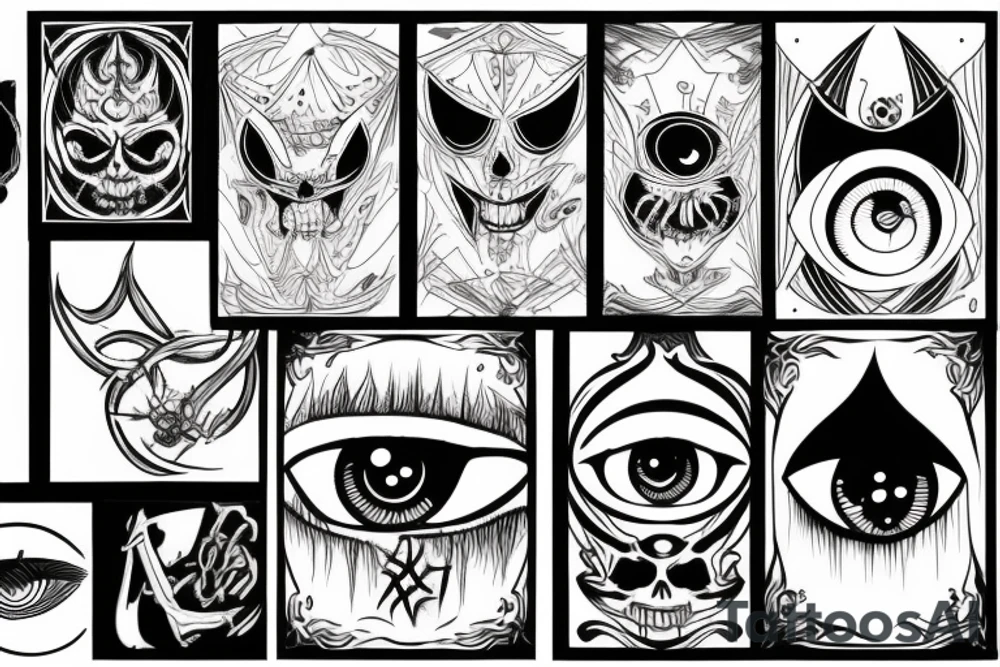 Evil eyes tattoo idea