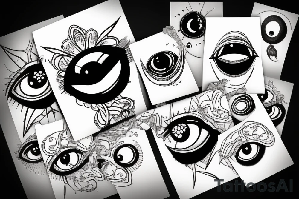 Evil eyes tattoo idea