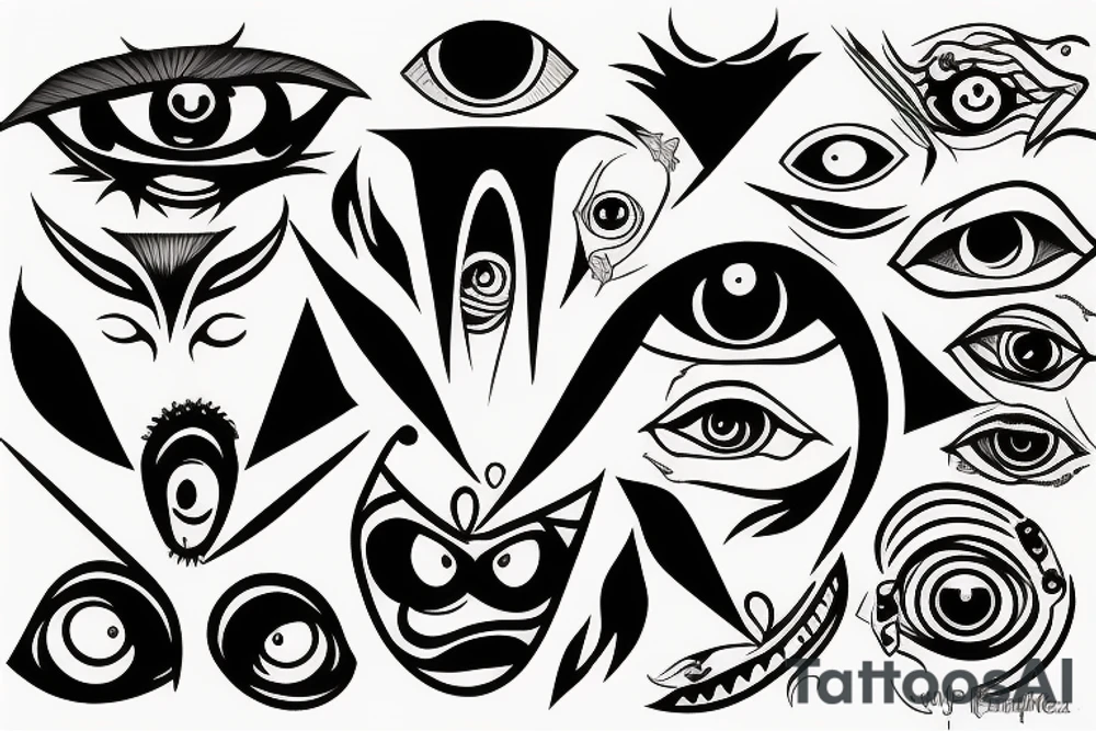Evil eyes tattoo idea