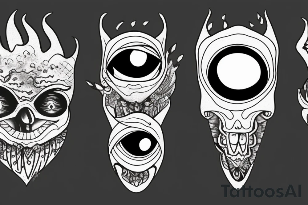 Evil eyes tattoo idea