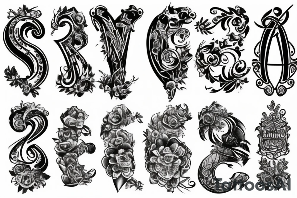Name of my wife designed on my arm tattoo idea