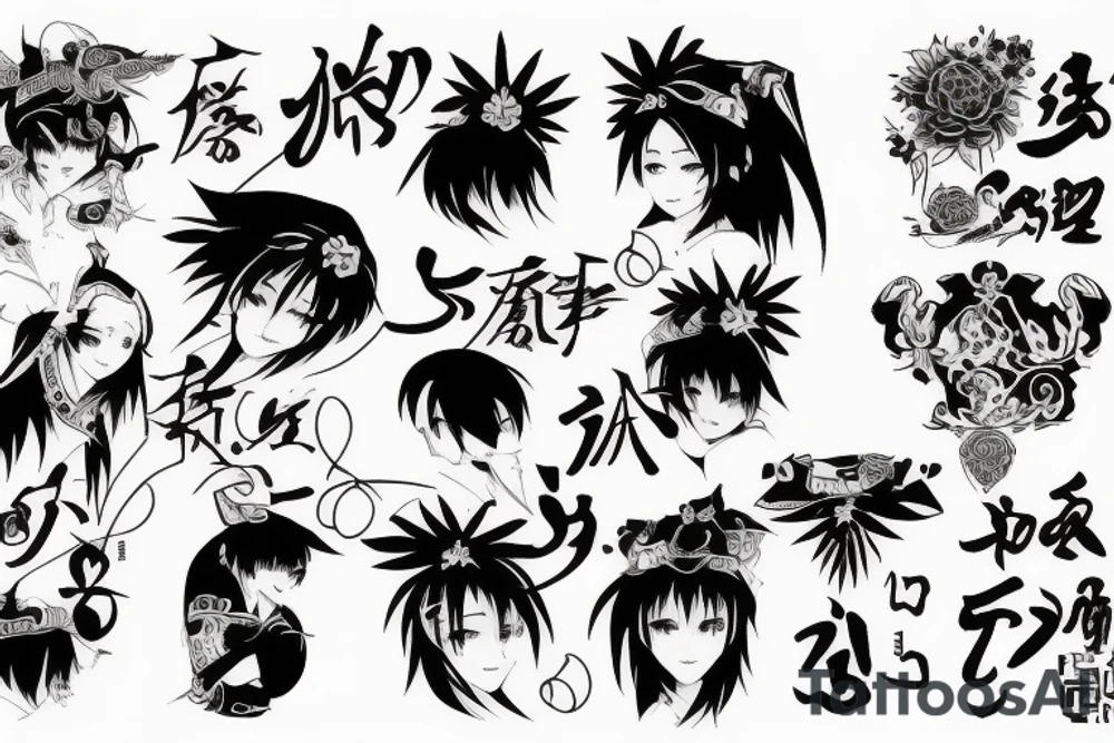 design the name shiren tattoo idea