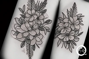 bouquet of wild flowers tattoo idea