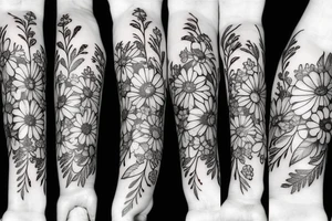 bouquet of wild flowers tattoo idea