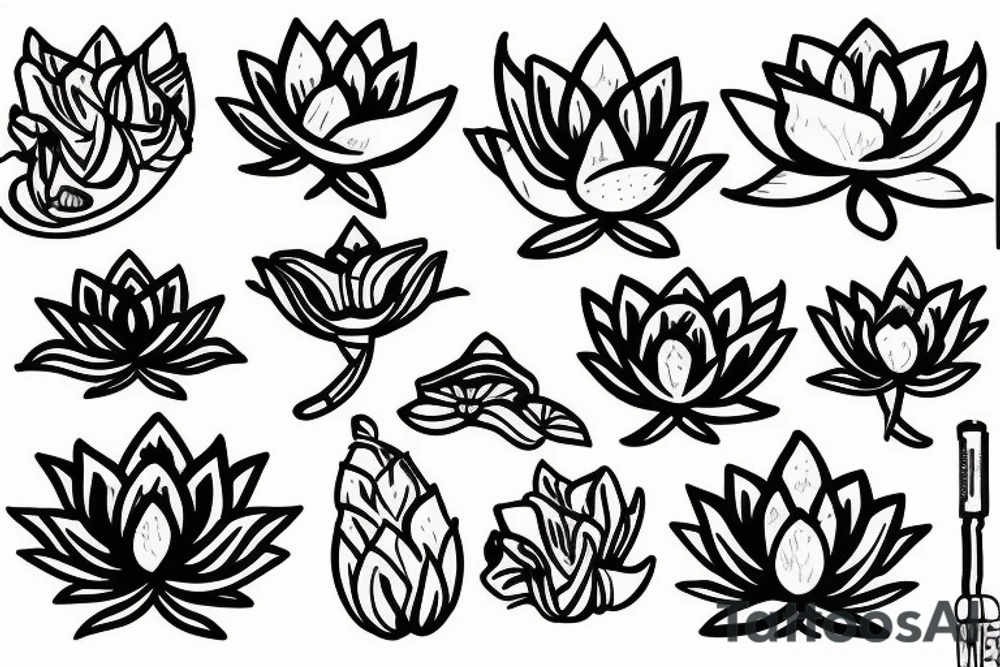 Thai lotus tattoo idea