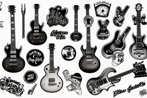Gibson les paul guitar tattoo idea