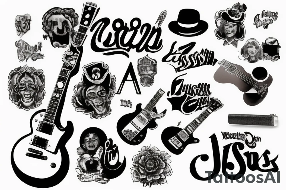 Gibson les paul guitar tattoo idea