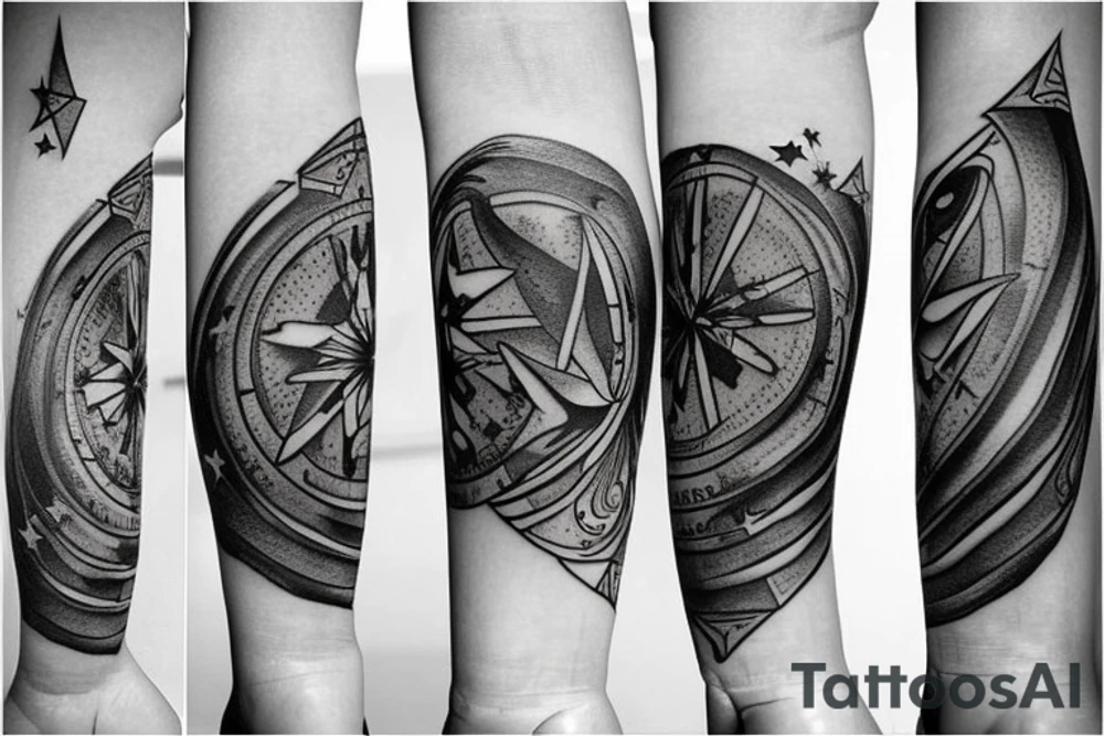 Sagittarius zodiac sign symbol with stars tattoo idea