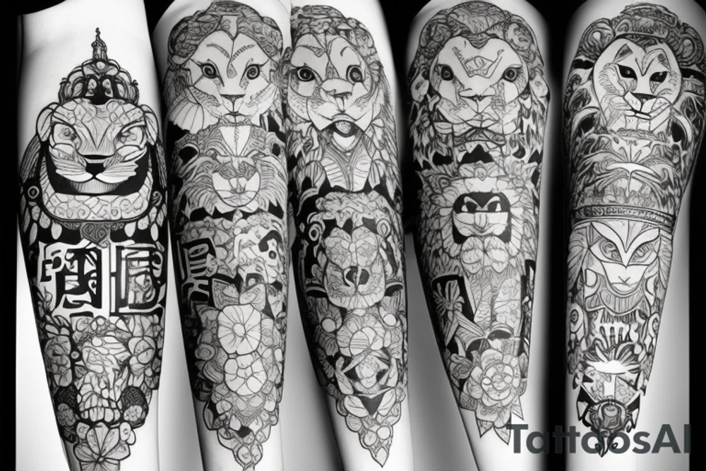 Lion and a lamb tattoo idea