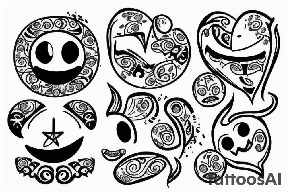 Paired tattoos, smiley face tattoo idea