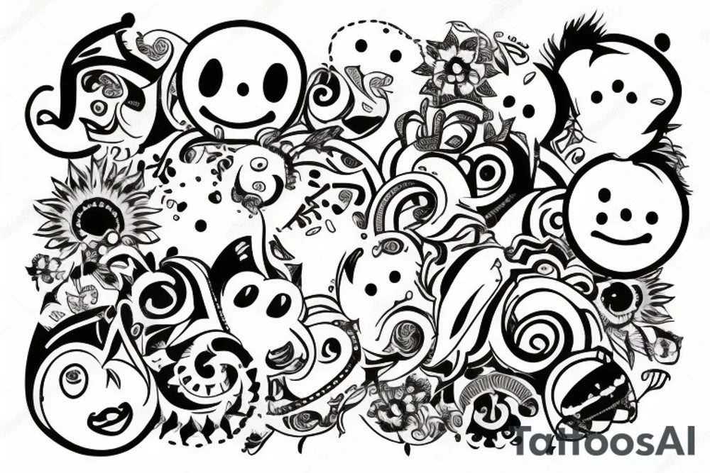 Paired tattoos, smiley face tattoo idea