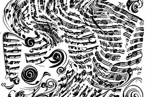 Swirly music notation going down my right foot with the script “add some music to your day” written next to it tattoo idea