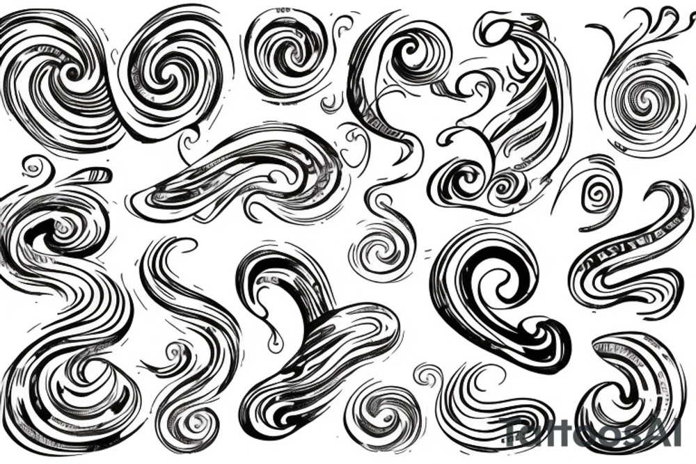 Swirly music notation tattoo idea