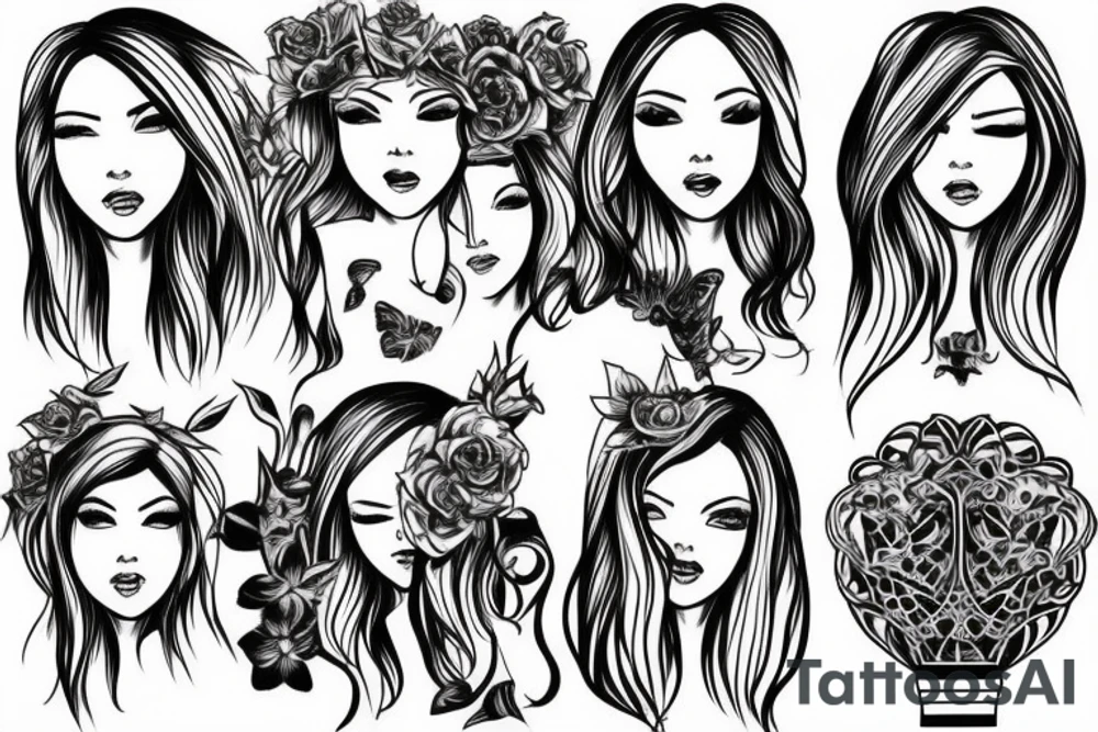 Girls face sexy hot air balloon tattoo idea