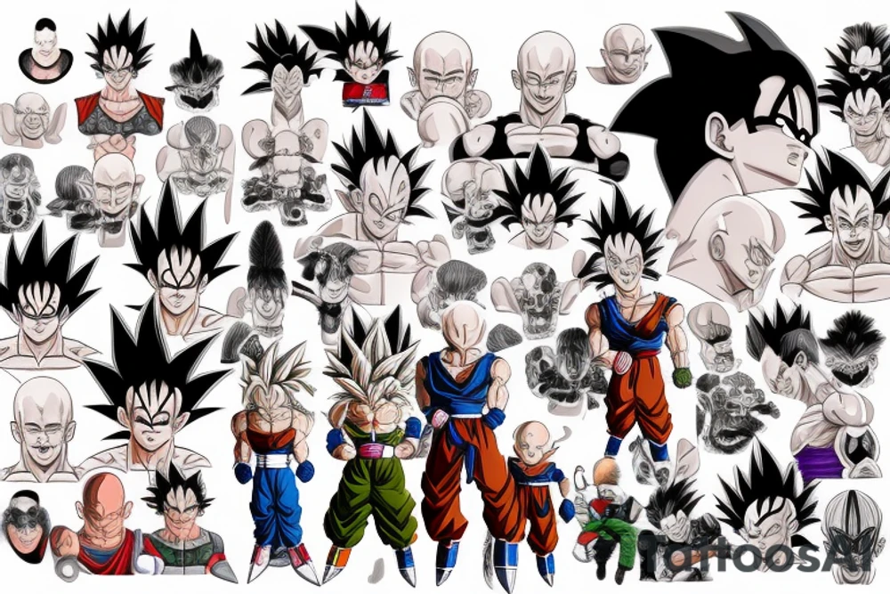 Characters from Dragon ball tattoo idea
